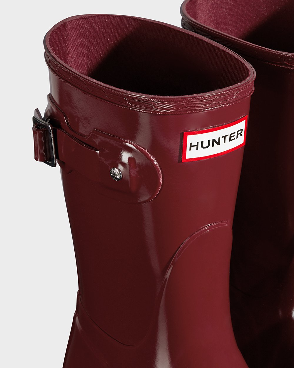 Hunter Mujer Original Gloss - Botas de Lluvia Gris Rojas - 538-XIBVWQ